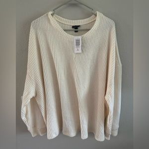 Torrid cream waffle knit long sleeve